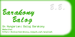 barakony balog business card